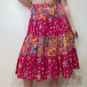NWT Colorful Tiered Midi Skirt